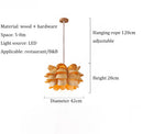 Ljojo Modern Wooden Petals Chandelier Light for Stylish Japanese Restaurant Decor