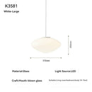 Modern Minimalist White Jade Glass Chandelier - Ljojo Bedroom Ceiling Decor Lamps
