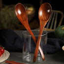 Ljojo Long Handle Wooden Rice Spoon for Noodles, Soup & Everyday Use