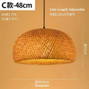 Bamboo Hand Weaving Pendant Light 40 80cm LED Chandelier Fixture for Home Bedroom Decor by Ljojo
