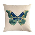 Butterfly Cotton Linen Throw Pillow Cover for Home & Car Decor - Ljojo