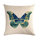 Butterfly Cotton Linen Throw Pillow Cover for Home & Car Decor - Ljojo