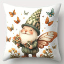Ljojo 4pcs Set Sofa Pillow Cover Dwarf Floral 17.7"x17.7" Single-Sided Print Home Decor