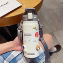 Ljojo 21oz Stainless Steel Water Bottle with Straw and Strap