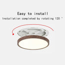 LED Wood Grain Ceiling Light | Modern Circular Ultra-thin Surface Lamp for Home Decoration