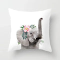 Cute Animals Print Decor Pillowcase by Ljojo - Pink Flower Theme