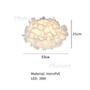 Ljojo Creamy Style Feather Ceiling Lamp LED Light for Bedroom Living Room - Full Spectrum Glow