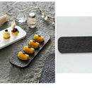 Ljojo 14" Rock Grain Rectangular Ceramic Sushi Plate - Black & White