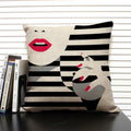 Ljojo Linen Cushion Cover in Black and White for Chic Home Decor