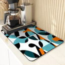 Geometric Color Blocks Kitchen Drying Mat by Ljojo