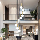 Ljojo LED Ring Stairs Pendant Light Chandelier for Living Room Dining Room Lighting