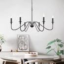 Ljojo American Country Retro Gold Black Candle Chandelier for Restaurant Room Decor