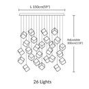 Gold Glass Pendant Light Cube LED Hanging Lamp for Bedroom Living Room | Ljojo