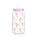 Ljojo 16oz Cherry Bow Plastic Cup with Straw Lid - Holiday Drinkware Gift