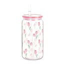 Ljojo 16oz Cherry Bow Plastic Cup with Straw Lid - Holiday Drinkware Gift
