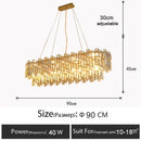 Ljojo Luxury Modern Gold Crystal LED Ceiling Light for Living Room Chandelier