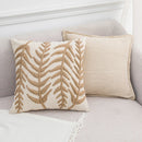 Ljojo Linen Embroidery Leaves Cushion Cover - Beige Green 45x45cm