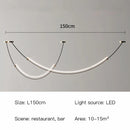 Nordic Line Black Chandelier: Modern LED Pendant Light for Dining Room by Ljojo