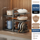 Adjustable Pot Holder with Storage Shelf for Pots, Lids, Pans, and Seasoning Bottles by Ljojo™