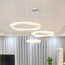 Modern Chandelier Smart LED Ceiling Lights | Creative White Ring for Living Room by Ljojo