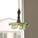 Japanese Retro Glass Green Leaf Chandelier for Bedroom by Ljojo