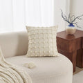 Cream Woven Tufted Pillowcase with Beige Tassel Embroidery by Ljojo