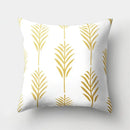 Golden Leaf Tropical Pillow Cover for Home Decor by Ljojo