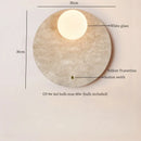 Ljojo Mid Century LED Wall Lights, Yellow Travertine Finish, Pull Chain Switch