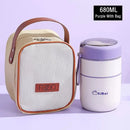 Ljojo Double-Layer Stainless Steel Thermal Lunch Box with Spoon and Bag