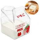 Ljojo 380ml Kawaii Milk Carton Glass Cup Strawberry Peach Theme