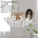 French Pastoral Antique Petal Luxury Glass Chandelier for Home - Retro Living Room Light by Ljojo