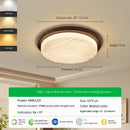 Ljojo LED Walnut Ceiling Lamp - Retro Aesthetic for Living Room, Dining, Study & Bedroom
