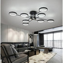 Nordic LED Chandelier Black Aluminum Ceiling Light Remote Control for Living Room Bedroom by Ljojo