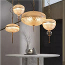 Champagne Glass Pendant Light Gold Metal Hanging Lamp for Dining Room by Ljojo