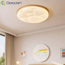 Ljojo Minimalist Bauhaus Wooden Round LED Ceiling Light Chandelier for Living Room