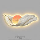 LED Wall Lamp Feather Creative Clock High-end Feeling Bedroom Bedside Ljojo