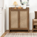 Ljojo™ 24 Pair Shoe Storage Cabinet, Rattan Doors, 6-Tier Farmhouse Style