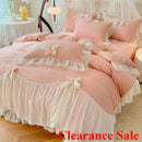 Ljojo 2025 White Bedding Set with Ruffles - Duvet Cover, Pillowcases, Sheet