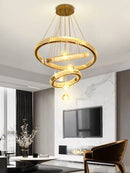 Ljojo Luxury Crystal Chandelier Ring Pendant Light - Elegant Living Room Fixture