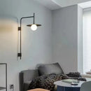 Ljojo Minimalist White Glass Wall Light Fixture Plug-In G9 Bulb for Parlor Bedroom Study