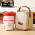 Ljojo Double-Layer Stainless Steel Thermal Lunch Box with Spoon and Bag
