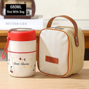 Ljojo Double-Layer Stainless Steel Thermal Lunch Box with Spoon and Bag