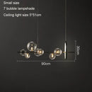 Modern Glass Ball Round Chandelier Black Industrial Lighting Fixture for Bedroom Living Room Ljojo
