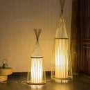 Ljojo Art Chinese Floor Lamp Retro Bamboo Weaving Living Room Tea Room Classic Lighting