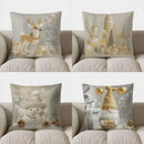 Festive Deer Print Pillow Cover for Sofa, Bedroom, Car by Ljojo