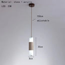 LED Pendant Lamp Real Stone White Acrylic Dimmable for Bedroom Kitchen Coffee Shop by Ljojo