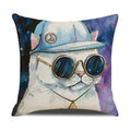 Funny Cats Print Pillow Case for Home Decor by Ljojo: 45x45cm Linen Cover