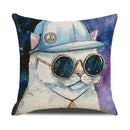 Funny Cats Print Pillow Case for Home Decor by Ljojo: 45x45cm Linen Cover