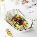 Ljojo 400ml Gold Phoenix Tail Ceramic Bowl for Soup, Pasta, Salad, and More
