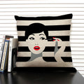 Ljojo Linen Cushion Cover in Black and White for Chic Home Decor